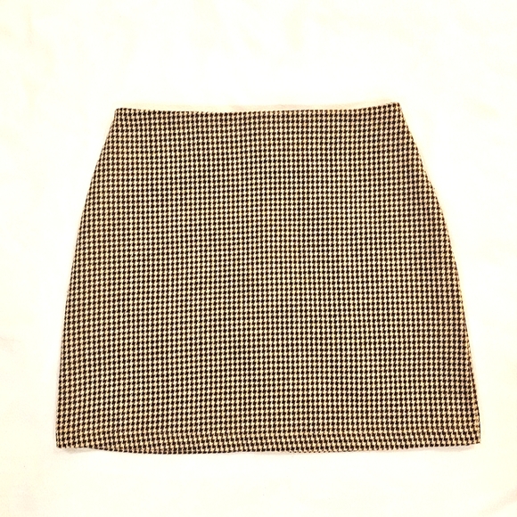 SHEIN Houndstooth Skirt Brown - Picture 1 of 3